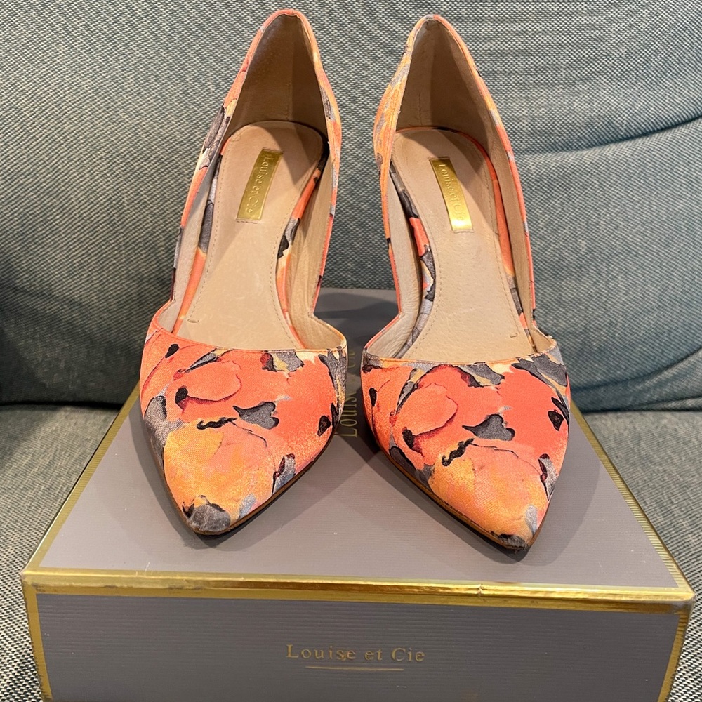 Louise et Cie Coral Floral Satin Hermosah Pump